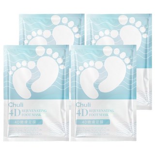 CHULI 初梨 4D嫩足膜, 1雙, 4包, 34ml