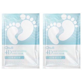 CHULI 初梨 4D嫩足膜 深層滋潤 去除老廢角質 改善足部肌膚質感, 1雙, 2包, 34ml
