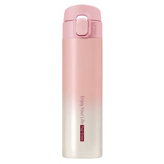 FUJI-GRACE 富士雅麗 輕時尚316彈跳保溫瓶 FJ-954 熱飲/冷飲適用, 漸層粉, 450ml, 1個