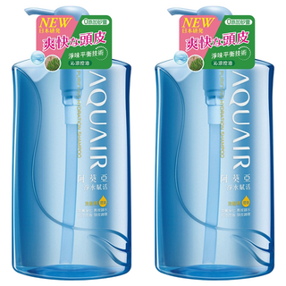 AQUAIR 阿葵亞 淨水賦活洗髮精 控油型, 清爽潔淨頭皮, 檜木精粹, 薄荷精萃, 0%矽靈, 1L, 2瓶
