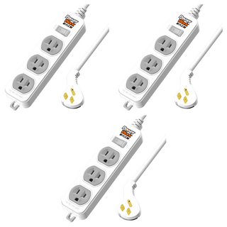 動力工廠 1切6座3P 延長線 CT-3169 安全接地 15A高承載, 2.7m, 白色, 3個