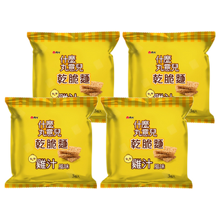 維力 什麼丸意兒 乾脆麵 雞汁風味 3入, 105g, 4袋