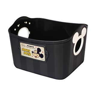 nishiki 錦化成 米奇系列 日本製置物籃, 2.5L, 25x19x16cm, 黑色 + 頭像, 1個