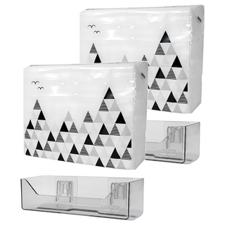 UdiLife 優的生活大師 抽取式擦手紙巾架 附120抽擦手紙巾 免釘免鑽 快速安裝 SGS檢驗合格, 透明色, 2個