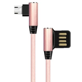 HONG JIN 宏晉 micro-USB L型充電線, 1m, 粉色, 4條