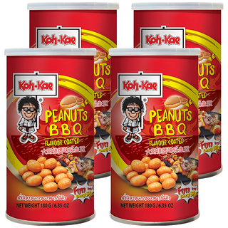 Koh-Kae 大哥花生豆 燒烤味, 罐裝設計，香氣濃郁，涮口美味, 180g, 4罐