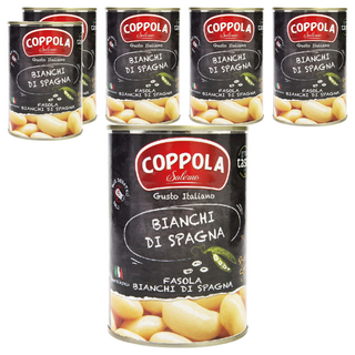 COPPOLA 柯波拉 義大利天然焗豆 (Bianchi Di Spagna)，無鹽，無麩質，適合沙拉、燉菜和義大利麵, 400g, 6罐