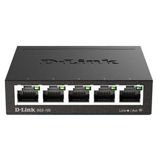 D-Link 友訊科技 5埠 Gigabit 桌上型網路交換器, DGS-105, 1台