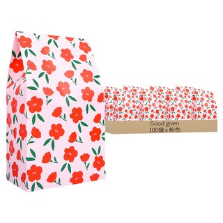 Good given 花園紙袋 中, 100個, 粉色