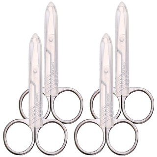 理享家 不鏽鋼圓頭安全鼻毛剪刀 + 保護套, 單一顏色, 4件