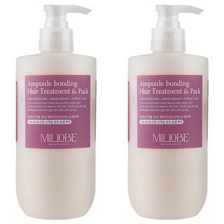 Millobe 蛋白質安瓶護髮乳&髮膜, 2瓶, 500ml