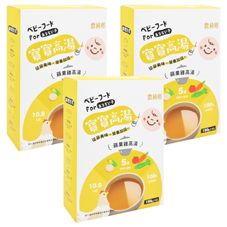 農純鄉 寶寶高湯 蘋果雞高湯 6個月以上 4包, 600g, 3盒