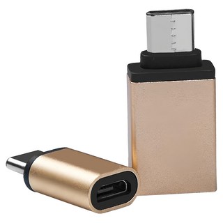 aibo USB 3.1 Type-C 轉接頭組 USB 3.0母 & Micro USB母, 22mm, 金色, 1組