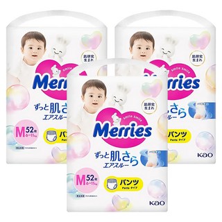 Merries 妙而舒 日本境內版 金緻柔點透氣褲型尿布 6~11kg, M, 156片