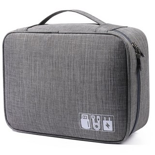 充電線收納包 大, 灰色, 1個