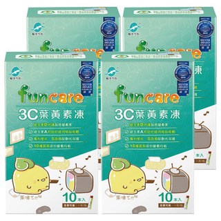 船井生醫 3C葉黃素凍 果凍三兄妹版 葉寶，富含10種營養，蔬果添加，營養均衡，含維生素D，保護晶亮, 15g, 10包, 4盒