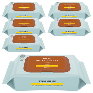 KUNDAL 昆黛爾 10倍高濃縮柔軟香氛烘衣紙 依蘭香, 80張, 6包