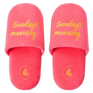 ROOM&HOME 絲絨客廳室內鞋, 粉色, 1雙