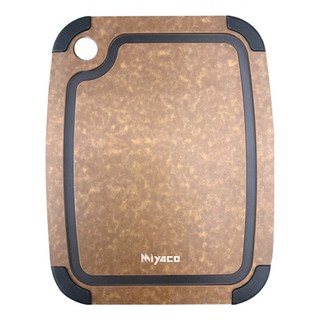 Miyaco 米雅可 木纖維止滑砧板 厚度0.6公分 松木纖維 樹脂材質, 咖色 + 黑色, 1個
