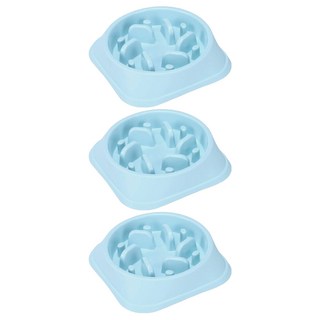 寵物夢工廠 圓角方形多柱慢食碗 直徑19 x 4.5cm, 顏色隨機, 3個