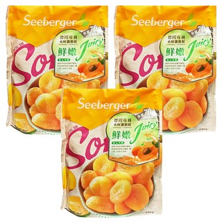 德國 Seeberger 軟杏桃乾 獨家蒸氣保水活氧按摩技術 保留70%以上水分, 200g, 3包