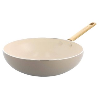 GREEN PAN PADOVA 電磁爐適用鑽石陶瓷塗層不沾炒鍋 奶茶棕, 1個, 28cm