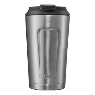 MiyAco 米雅可 品味316真空咖啡隨行杯 380ml 杯身SUS304不銹鋼 杯身內層SUS316不銹鋼 杯蓋PP聚丙烯 台灣產, 不銹鋼, 1個