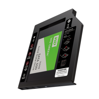 UGREEN 綠聯 筆電光碟機內接2.5吋硬碟轉接架 9.5mm, 1個