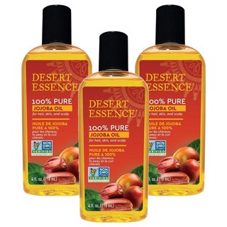 DESERT ESSENCE 100%純荷荷芭油, 118ml, 頭髮/皮膚/頭皮適用, 3瓶
