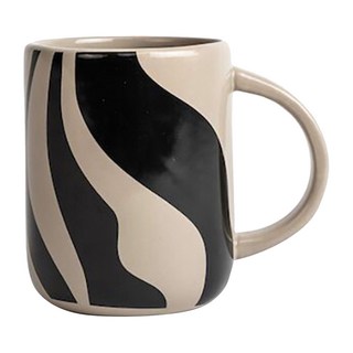 BYON Liz 斑馬紋馬克杯, 280ml, 適用洗碗機, 米色&黑色, 1個