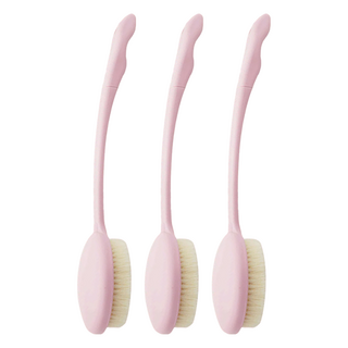 軟毛長柄沐浴刷 03, 粉紅色, 1入, 3支