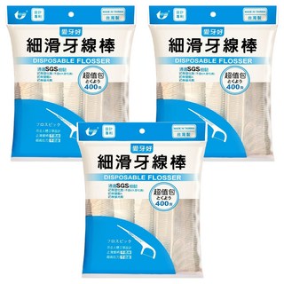 西河 細滑牙線棒 400支 德用, 8cm, 3包