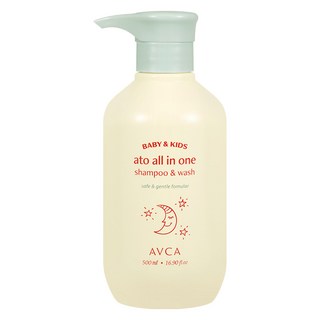 AVCA 嬰幼兒用Ato多合一洗髮沐浴精 無香味, 500ml, 1瓶
