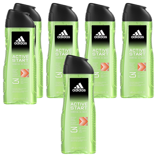 adidas 愛迪達 男性三合一潔顏洗髮沐浴露 能量激活, 400ml, 6瓶