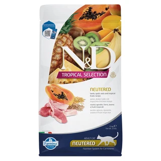 N&D 室內/結紮貓 天然熱帶水果系列 貓乾糧, 羊肉木瓜, 1.5kg, 1袋