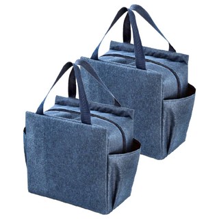 手提保溫包 牛津布+鋁箔 防水防油, 深藍色, 2個