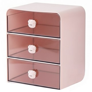 抽屜收納盒 小, 3層, 粉色小豬