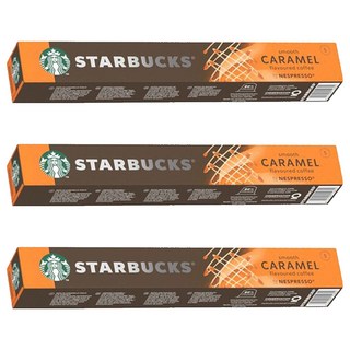 STARBUCKS 星巴克 順滑焦糖風味膠囊咖啡 Nespresso咖啡機適用, 5.1g, 10顆, 3盒
