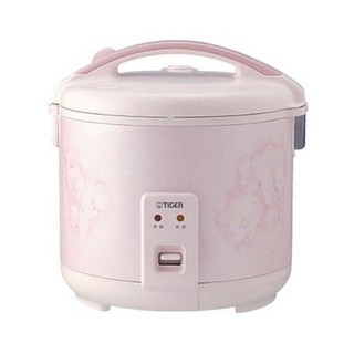 TIGER 虎牌 6人份傳統機械式電子鍋 JNP-1000，操作簡單，附飯匙量杯, 粉紅色