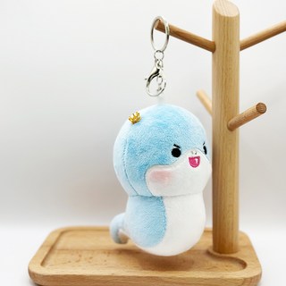 藍色蛇娃娃鑰匙圈, 120mm, 藍色, 1個