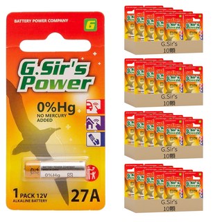 G.Sir's 鹼性電池 27A-PA1, 10顆, 4盒