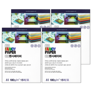 Doosung Paper OA 花紋紙 彩色影印紙 白色 180g A4, 4個