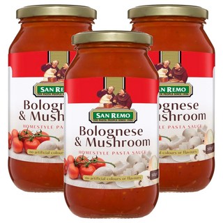 SAN REMO 頂級麵醬 起司蘑菇, 500g, 3罐
