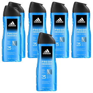 adidas 愛迪達 男性三合一潔顏洗髮沐浴露 清爽長效, 400ml, 6瓶