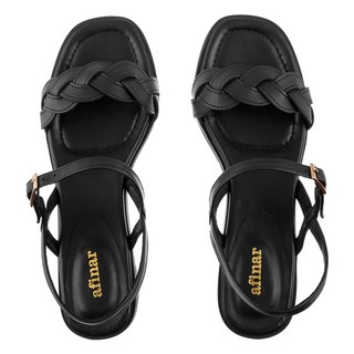 afinar 編織前繫帶涼鞋, 黑色的, 240