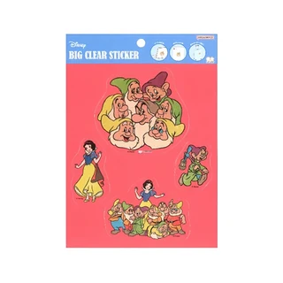 sun-star Disney 透明貼紙套組, 白雪公主款, PVC塑膠材質, 筆電手機行李箱裝飾貼紙, 白雪公主, 1包
