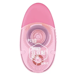 PLUS 普樂士 立可貼 豆豆貼 魔蛋, 6mm x 8m 粉色, 1盒