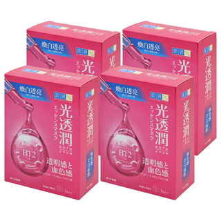 HADALABO 肌研 台灣公司貨 光透潤血色感美白面膜 27ml, 7片, 4盒