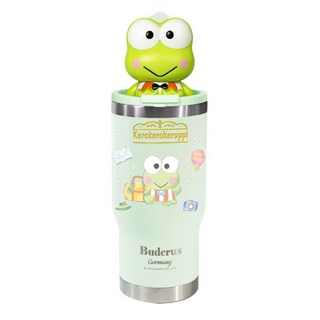 Buderus 304不鏽鋼陶瓷冰霸杯 三麗鷗聯名款 710ml 長效保溫保冰 雙杯蓋, 大眼蛙 綠色, 1個