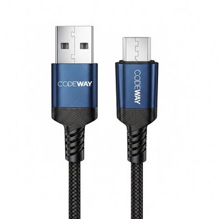 CODEWAY USB-A-Micro 高速傳輸 5針充電線, 藍色, 0.5m, 1條